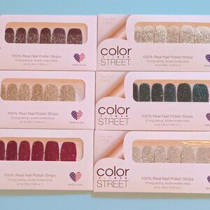 Color Street glitter nail polish strips Lot of 6